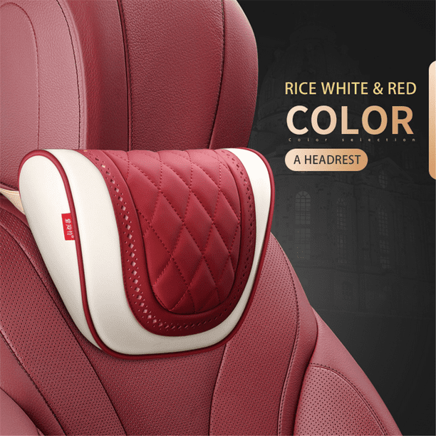 Artificial Leather Car Headrest Soft Pillow for Neck Auto Safety Seat 4 Color